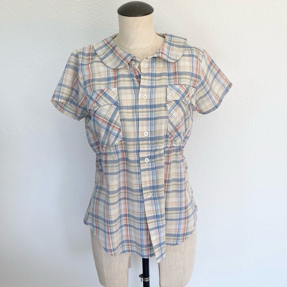 Levi’s Urban Renewal Plaid Western Women’s Top Shirt Small S SM